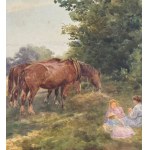 Francis Appleton, Landscape with figures and horses (Summer) - Francis Appleton
