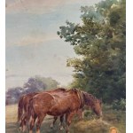Francis Appleton, Landscape with figures and horses (Summer) - Francis Appleton