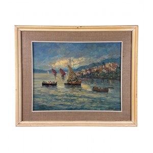 UNIDENTIFIED SIGNATURE, Marine view with boats