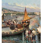 Salvatore Faliero, Marine view with boats and fishermen - Salvatore Faliero