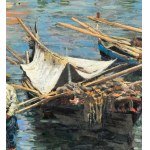 Salvatore Faliero, Marine view with boats and fishermen - Salvatore Faliero
