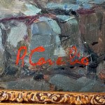 UNIDENTIFIED SIGNATURE, Scene with three characters in a garden
