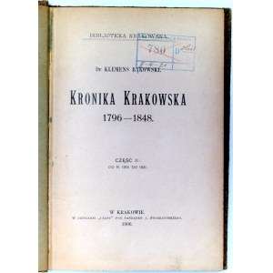 K. Bąkowski -Kronika Krakowska - Część II [1816-1831] - Kraków 1906