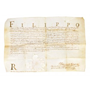 Manoscritto su pergamena firmato Filippo d'Assia