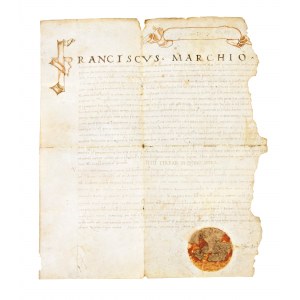 Alfonso II. d'Este Pergamena Manoscritta + Frammento