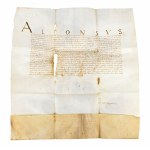 Alfonso II. d'Este Pergamena Manoscritta + Frammento