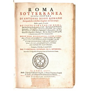 [Catacombe/Roma] Bosio, Antonio & Severano, Giovanni : Roma sotterranea. Roma, Michel'Angelo e Pietro Vincenzo fratelli de' Rossi, 1710