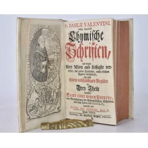 Basilius Valentinus (Basilio Valentino) FR. BASILII VALENTINI, ORDIN, BENEDICT. CHYMISCHE SCHRIFTEN, AUS EINIGEN ALTEN MSTEN AUFS FLEISSIGSTE VERBESSERT, MIT VIELEN TRACTATEN, AUCH ETLICHEN FIGUREN VERMEHRET, UND NEBST EINEM VOLLSTÄNDIGEN REGISTER IN