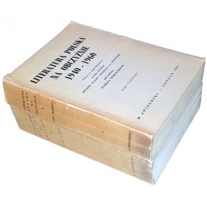TERLECKI - LITERATURA POLSKA NA OBCZYŹNIE 1940-1960. vol. 1-2 [complete in 2 vols.] London 1964-1965