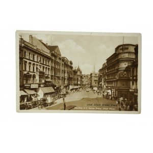 BYTOM Beuthen O.-S. Kaiser Franz Josef Platz jetzt Adolf Hitler Platz , 1939r.