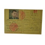 Legitymacja Związek Inwalidów Wojennych Rzeczypospolitej Polskiej wystawiona 13.VIII.1946r.