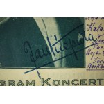 Jan KIEPURA [1902-1966] autograf śpiewaka na stronie z programem koncertu 27.VI.1927r.
