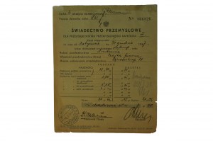 Industrial certificate for a printing house in Poznań owned by Czajka Janina, dated 5.I.1937.