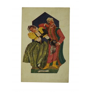Zofia Stryjeńska Polonaise National Dances , postal circulation 2.XI.1938.