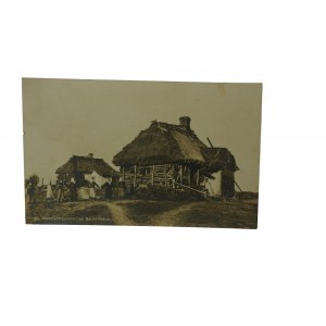 Rosyjsko-polska wiejska chata / Russisch-polnisches Bauernhaus, obieg pocztowy 5.9.1916r.