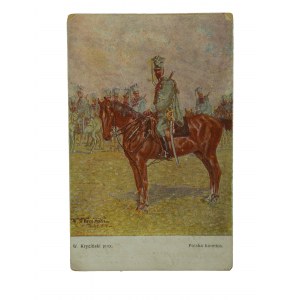 Polska konnica pinx W. Kryciński, obieg pocztowy, Wydawnictwo Salonu Malarzy Polskich w Krakowie 1920r.