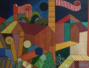 Michał Ostaniewicz, Landscape with flags wg Paula Klee, 2024