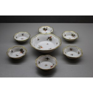 Set of 6 saucers and bowl Bavaria Schumann