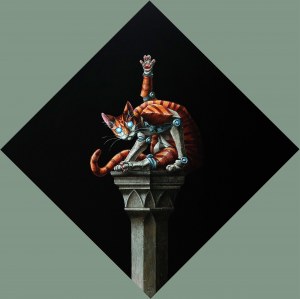 Emil Goś, KOT, 70 x 70 cm