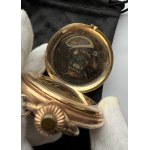 Gold Pocket watch NOMOS Glashütte Germany No.641 ,around the year 1910 , Total weight 110,2g, Gold Au.585 with punch, watch case and chain, fully functional, certificate of the assay office, description from literature