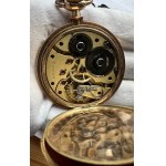 Gold Pocket watch NOMOS Glashütte Germany No.641 ,around the year 1910 , Total weight 110,2g, Gold Au.585 with punch, watch case and chain, fully functional, certificate of the assay office, description from literature
