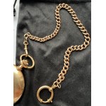 Gold Pocket watch NOMOS Glashütte Germany No.641 ,around the year 1910 , Total weight 110,2g, Gold Au.585 with punch, watch case and chain, fully functional, certificate of the assay office, description from literature