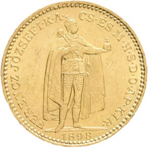 FRANCIS JOSEPH I. 1848-1916 20 Corona 1898 K.B., KM#486, ÉH#1449 6,79g 21mm, Kremnica