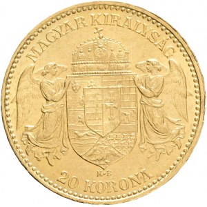 FRANCIS JOSEPH I. 1848-1916 20 Corona 1898 K.B., KM#486, ÉH#1449 6,79g 21mm, Kremnica