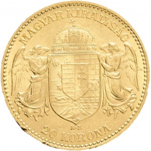 FRANCIS JOSEPH I. 1848-1916 20 Corona 1902 K.B., KM#486 Au.900 6,77g, 21mm, Kremnica