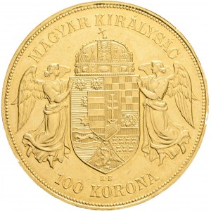 FRANCIS JOSEPH I. 1848-1916 100 Corona 1908 KB originale, Standing King KM#491 33,87g 37mm Kremnica RR!