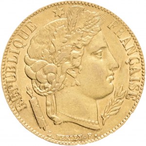 FRANCE II. Republic 20 Frank 1851 A Head of the goddes CERES, KM#762 F#529 Au.900 6,42g 21mm Paris