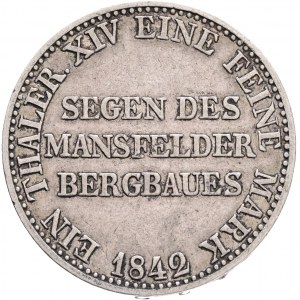 PRUSSIA FRIDRICH WILHELM IV. 1 Thaler 1842 A, KM#446, Thun#257, Ag. 750 22,27g, 34 mm, Berlin