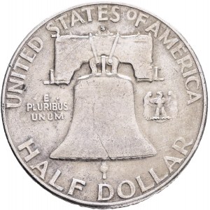 USA Half Dollar Franklin 1951 S San Francisco , KM#199 Ag.900 12,5g
