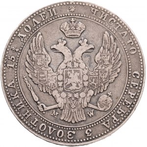 NICHOLAS I. 3/4 Ruble / 5Zlotych 1838 MW C#133 Ag.868 15,6g 33mm