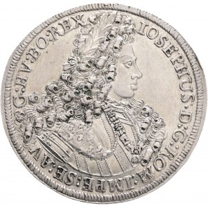 JOSEPH I. 1705-1711 1/2 Thaler, ND, Josef I. 1706-1711, Her#159, KM#696 Ag.875 14,40g 35mm, Hall
