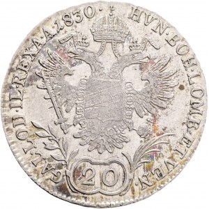 FRANCIS II. 1804-1835 20 Kreutzer 1830 B, KM#2145 ,Ag.583, 6,67g, 28 mm, Kremnica