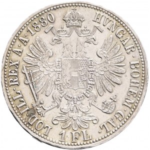 FRANCIS JOSEPH I. 1848-1916 1 Gulden 1880, KM#2222 Ag.900, 12,24g 29/2mm, Vienna
