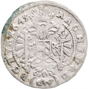 Silesia 3 Kreuzer 1643 GW FERDINAND III. , Glatz, Georg Werner