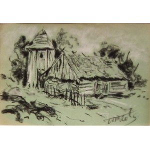 Wiktor Zin(1925 Hrubieszów-2007 Rzeszów),Pejzaż wiejski