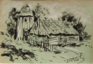 Wiktor Zin(1925 Hrubieszów-2007 Rzeszów),Pejzaż wiejski
