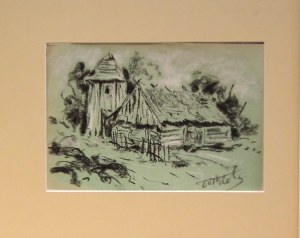 Wiktor Zin(1925 Hrubieszów-2007 Rzeszów),Pejzaż wiejski