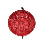 Red cinnabar (?) vintage pendant, China (?)