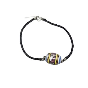Bracciale in stile peruviano con cordino in pelle