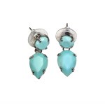 Earrings with mint faceted eyes