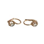Intricate openwork gold earrings with diamonds (585)
