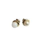 Gold earrings with pearls (585)