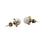 Gold earrings with pearls (585)