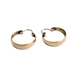 Gold circle earrings (585)