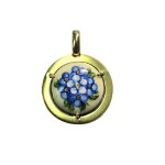 Gold enamel pendant with floral motif (750), Gabriella Rivalta