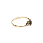 Anello in oro con zaffiro e diamanti (585)
